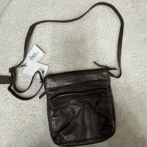 Wise Owl NWT Brown Leather Crossbody Bag